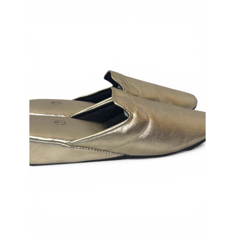 Vintage Gold Metallic Mule House Slippers – Size 7 - Picture 7 of 7